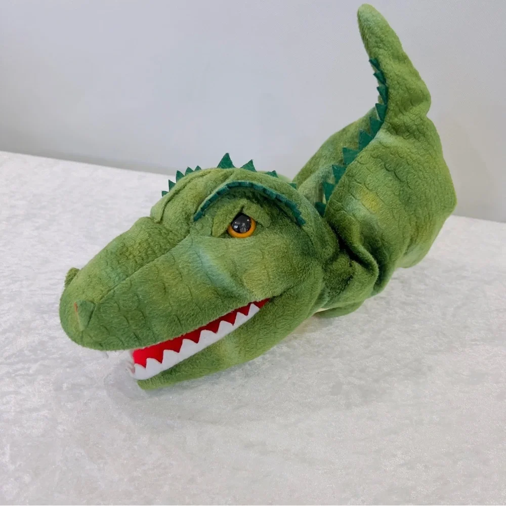Dinosaur Hand Puppet Plush Toy Tyrannosaurus Rex Kids Fun Multi Green - Picture 3 of 11